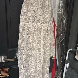 New York & Company Cream Lace Dress